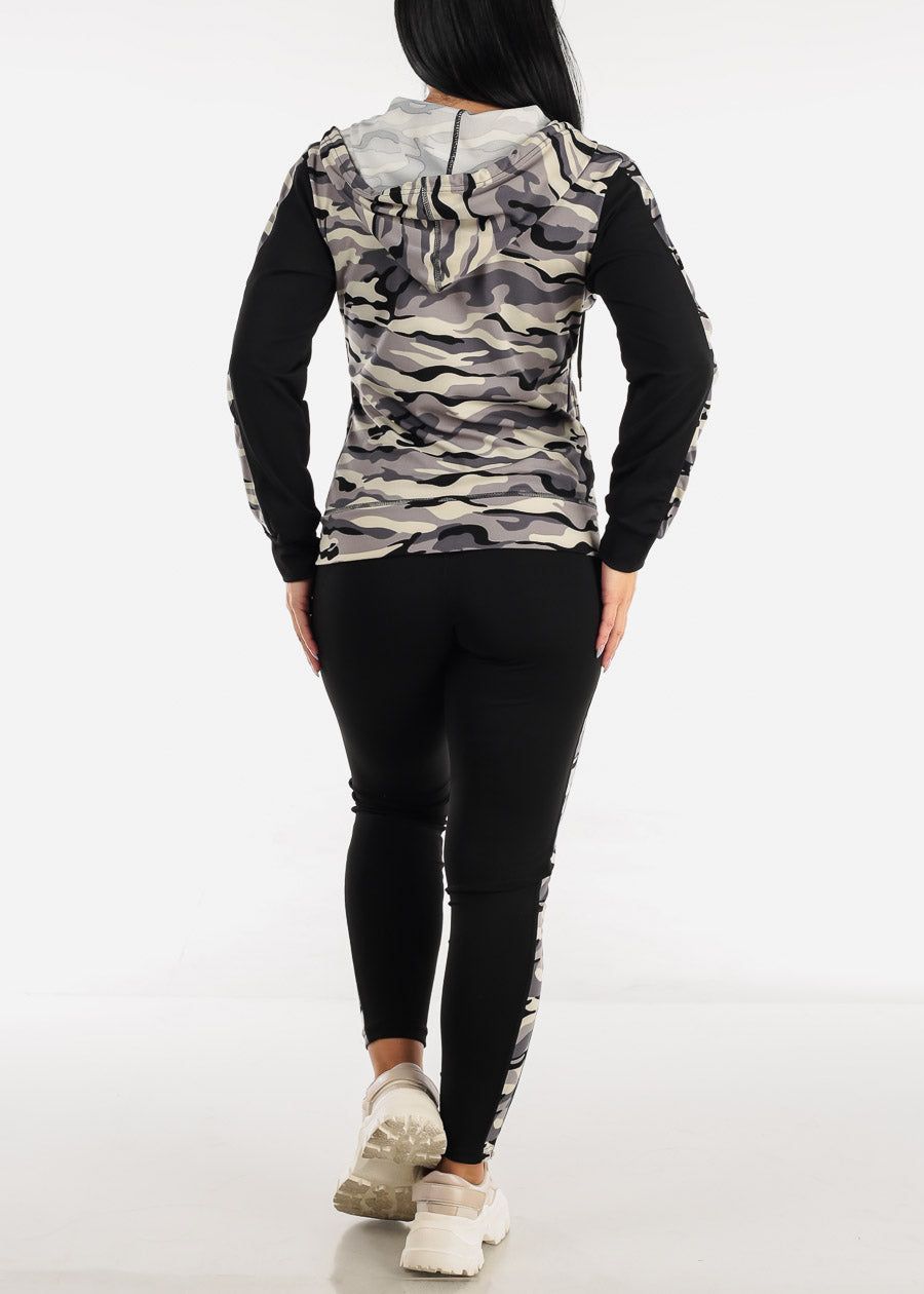 Grey Camo Activewear Jacket, Sports Bra & Leggings (3 PCE SET) sold by Moda product image thumbnail 5