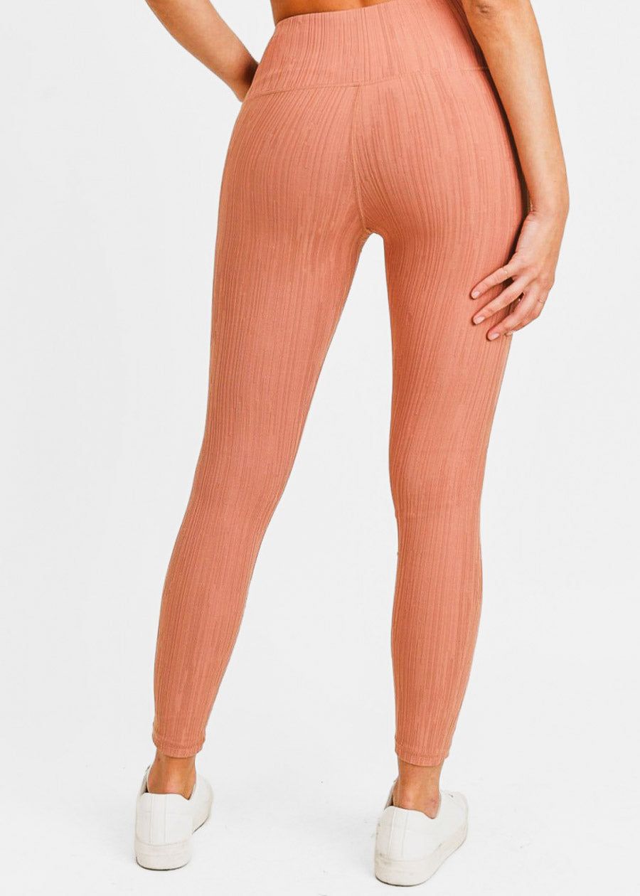 Textured High Waist Activewear Leggings Light Brown sold by Moda product image thumbnail 4
