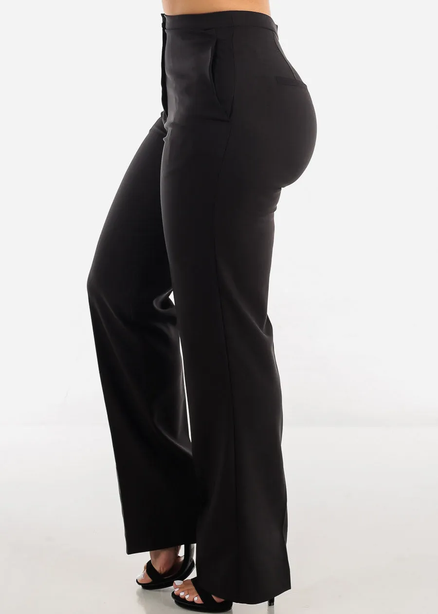 Black High Waist Formal Straight Dress Pants sold by Moda product image thumbnail 3