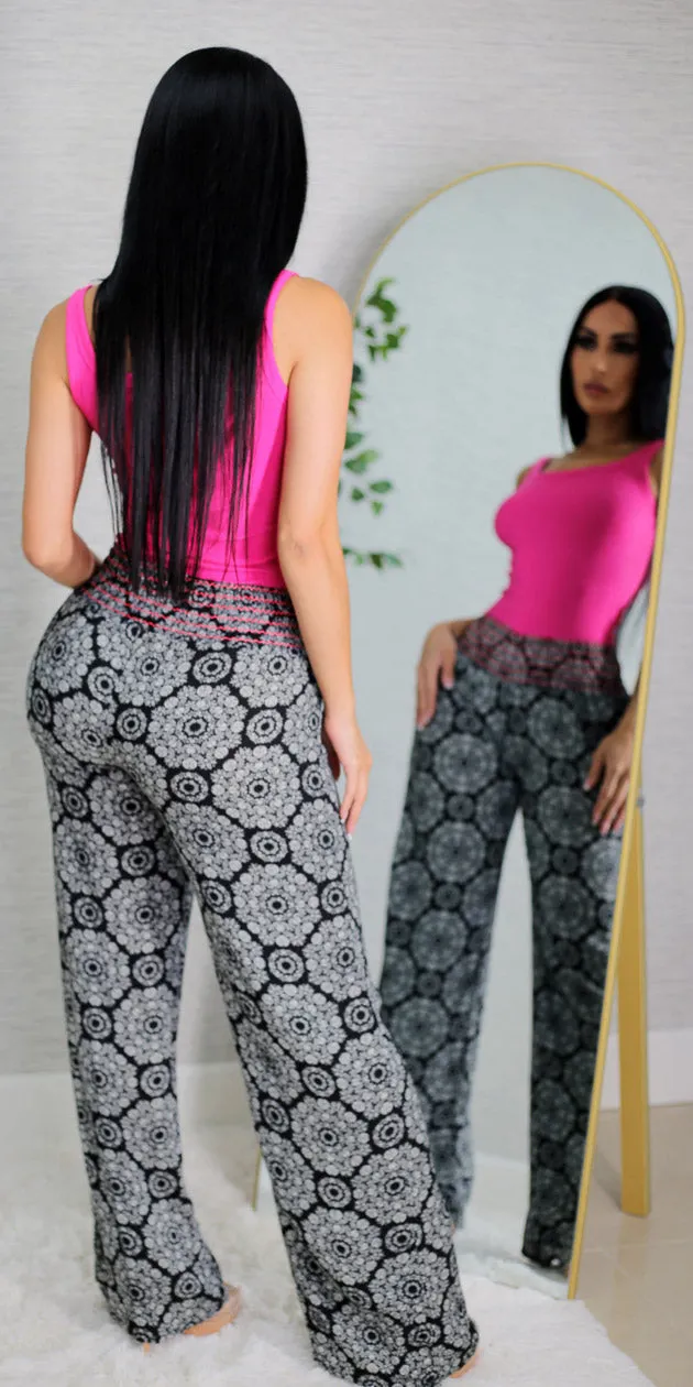 Pink Floral Palazzo Pants Set sold by Moda