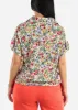 Floral Front Tie Short Sleeve Shirt sold by Moda