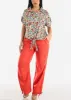 Floral Front Tie Short Sleeve Shirt sold by Moda