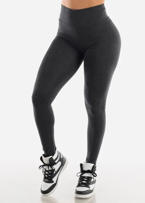 Grey High Waist Leggings sold by Moda
