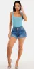 Mesh Butt Lift Cuffed Denim Look sold by Moda