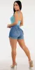 Mesh Butt Lift Cuffed Denim Look sold by Moda