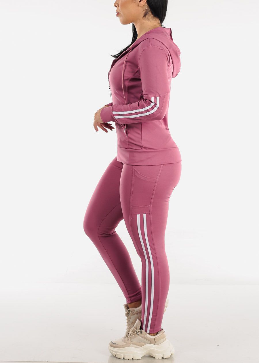 Mauve Activewear Jacket, Tank Top & Leggings (3 PCE SET) sold by Moda product image thumbnail 4