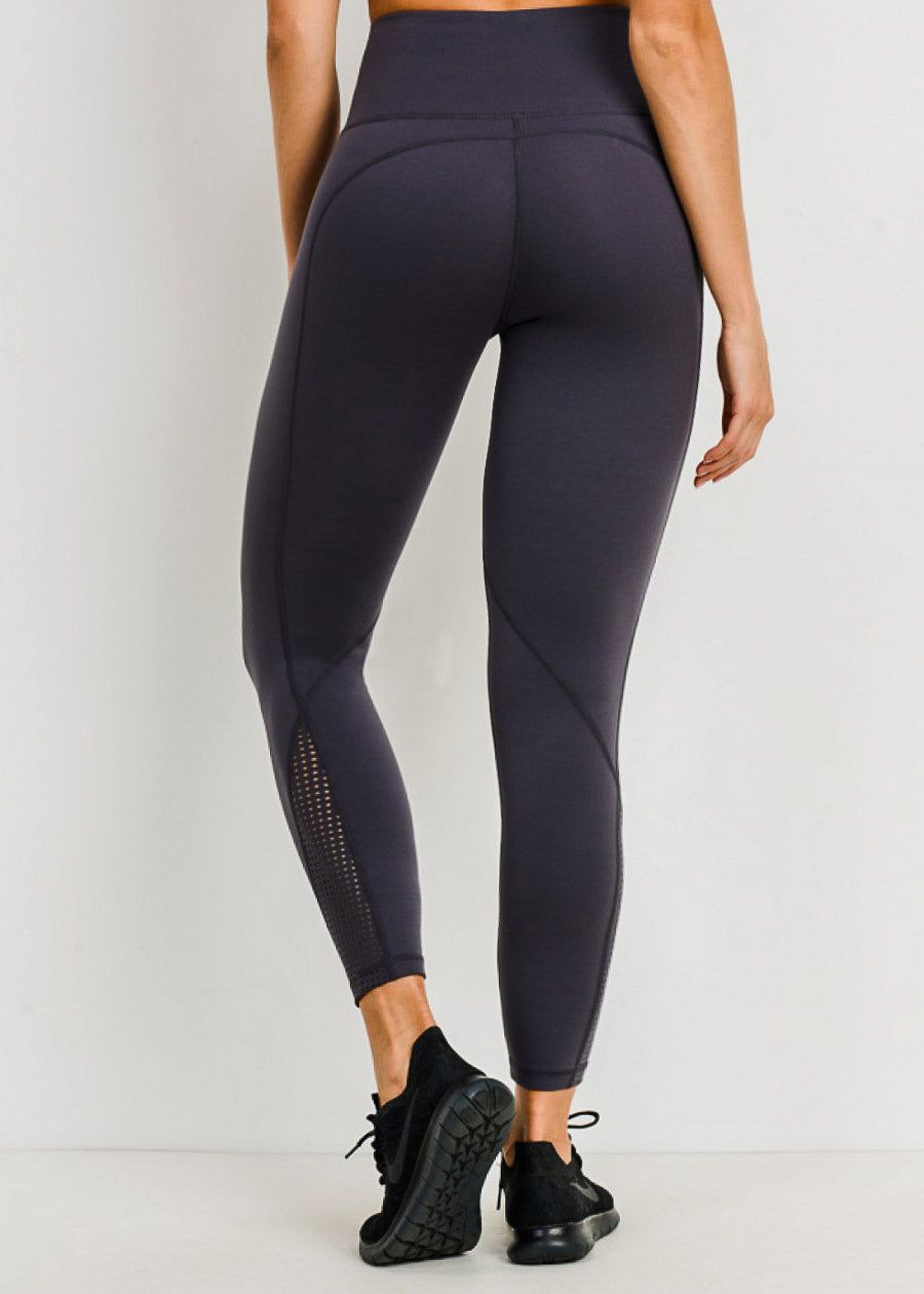 High Rise Sweetheart Butt Activewear Leggings Charcoal sold by Moda