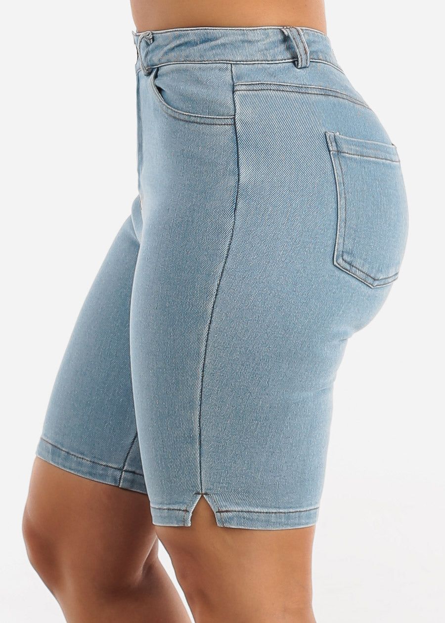 Classic High Waisted Stretchy Light Bermuda Shorts sold by Moda product image thumbnail 3