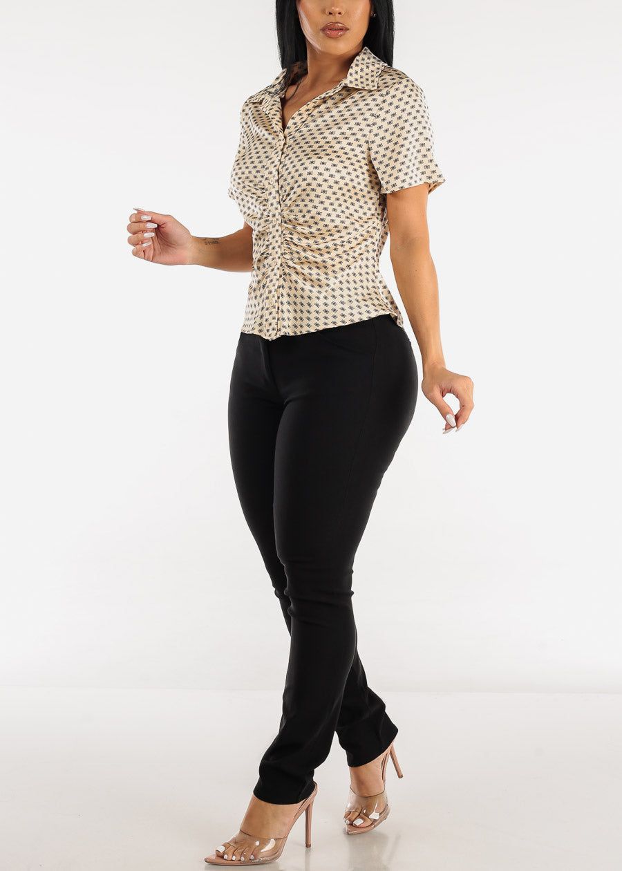 Black Mid Rise Slim Straight Dressy Pants w Belt sold by Moda product image thumbnail 2
