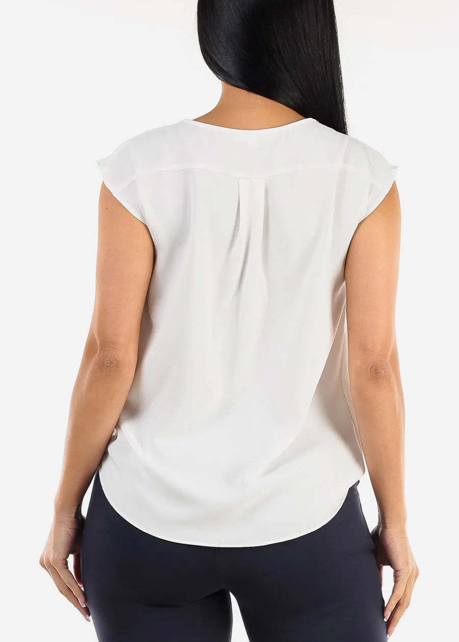 Sleeveless Surplice Blouse White sold by Moda product image thumbnail 4