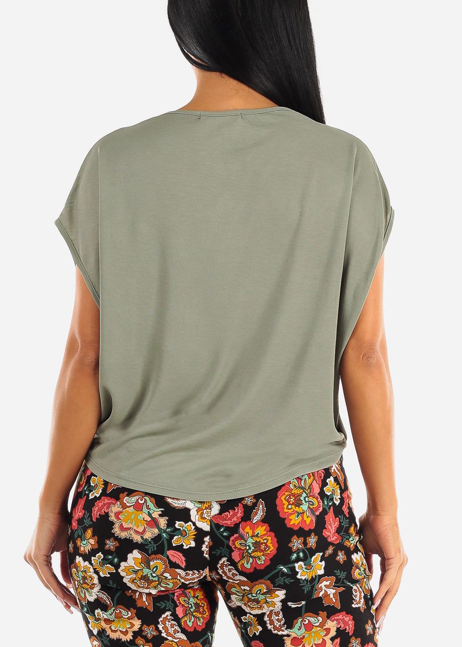 Short Sleeve Surplice Top Sage sold by Moda product image thumbnail 4
