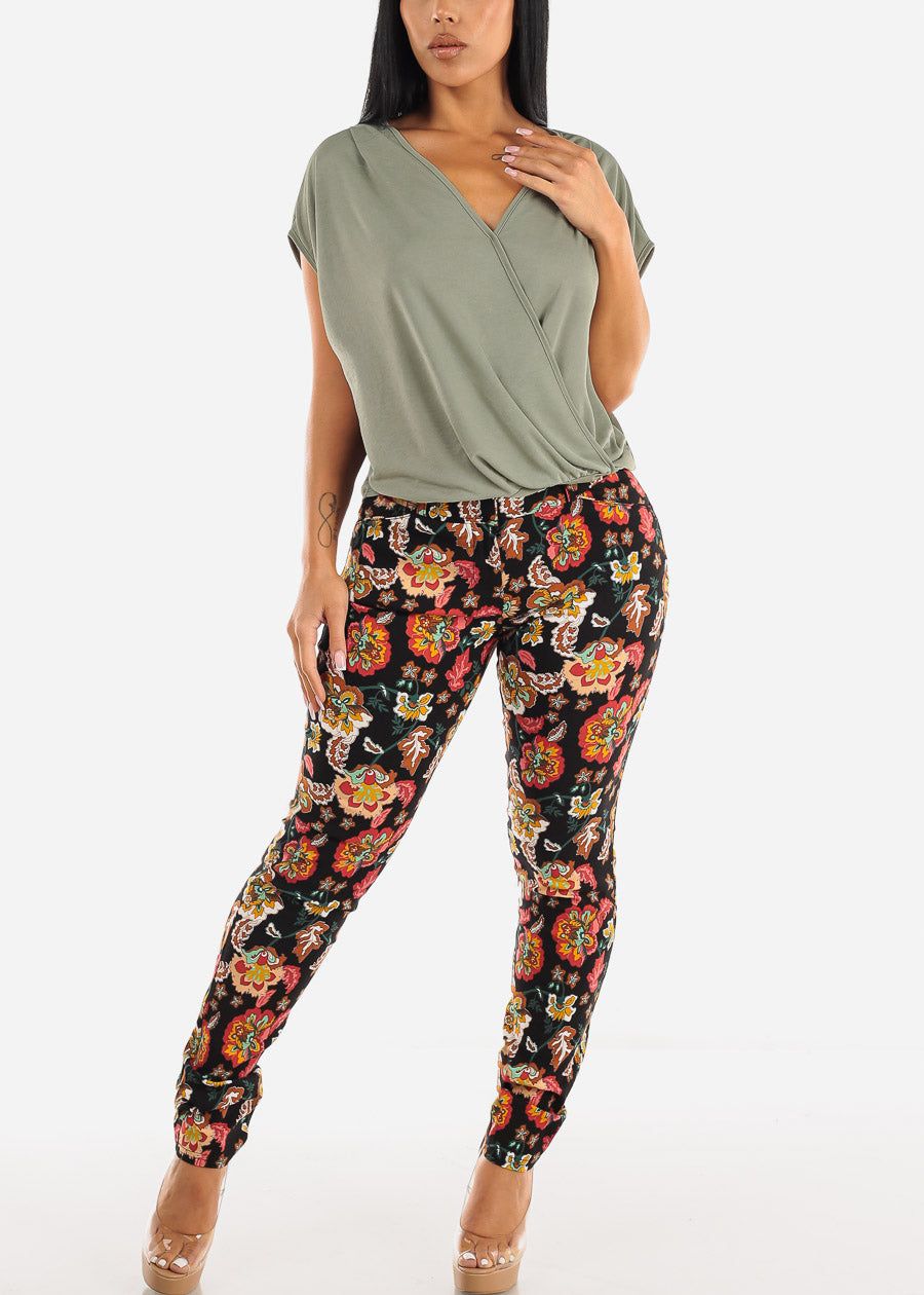 Short Sleeve Surplice Top Sage sold by Moda product image thumbnail 2