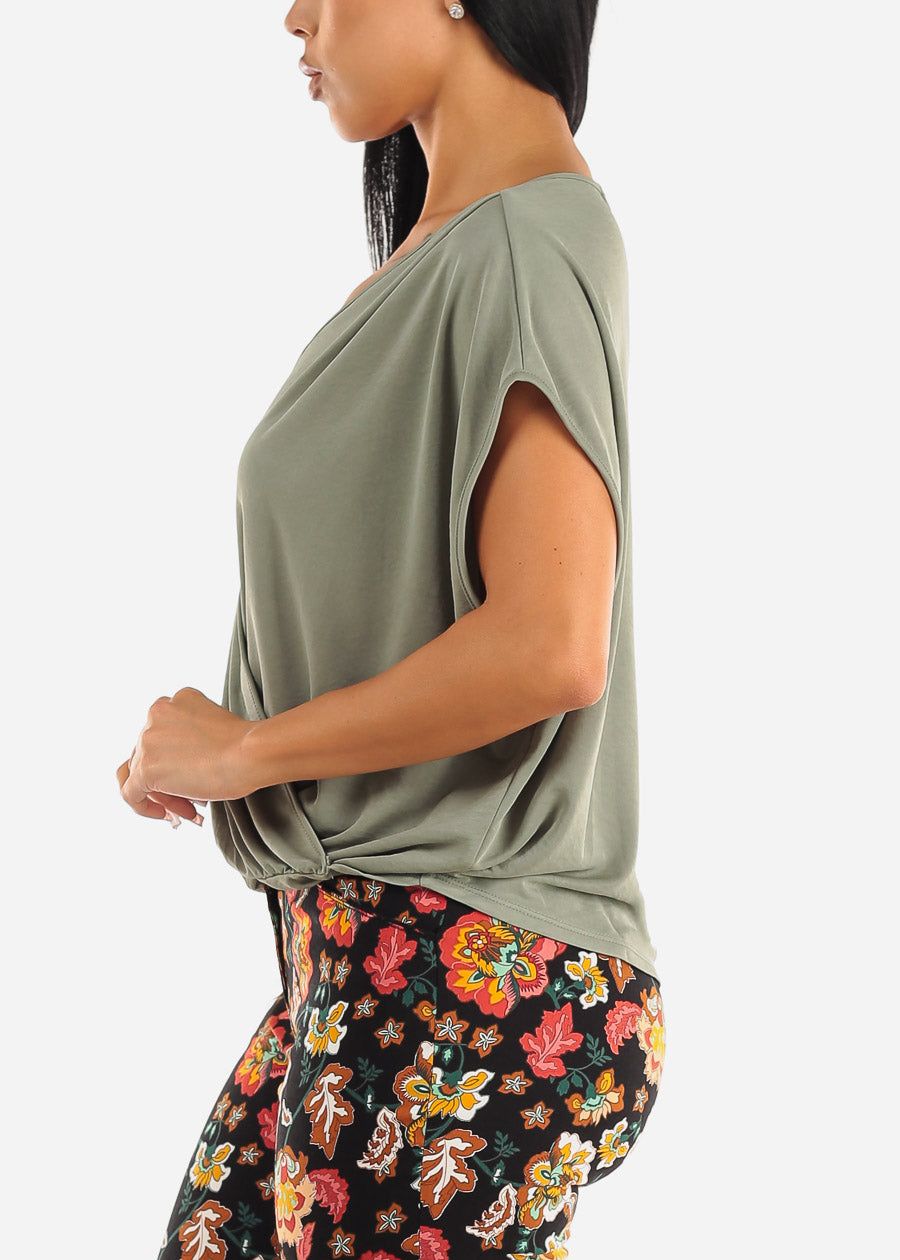 Short Sleeve Surplice Top Sage sold by Moda product image thumbnail 3