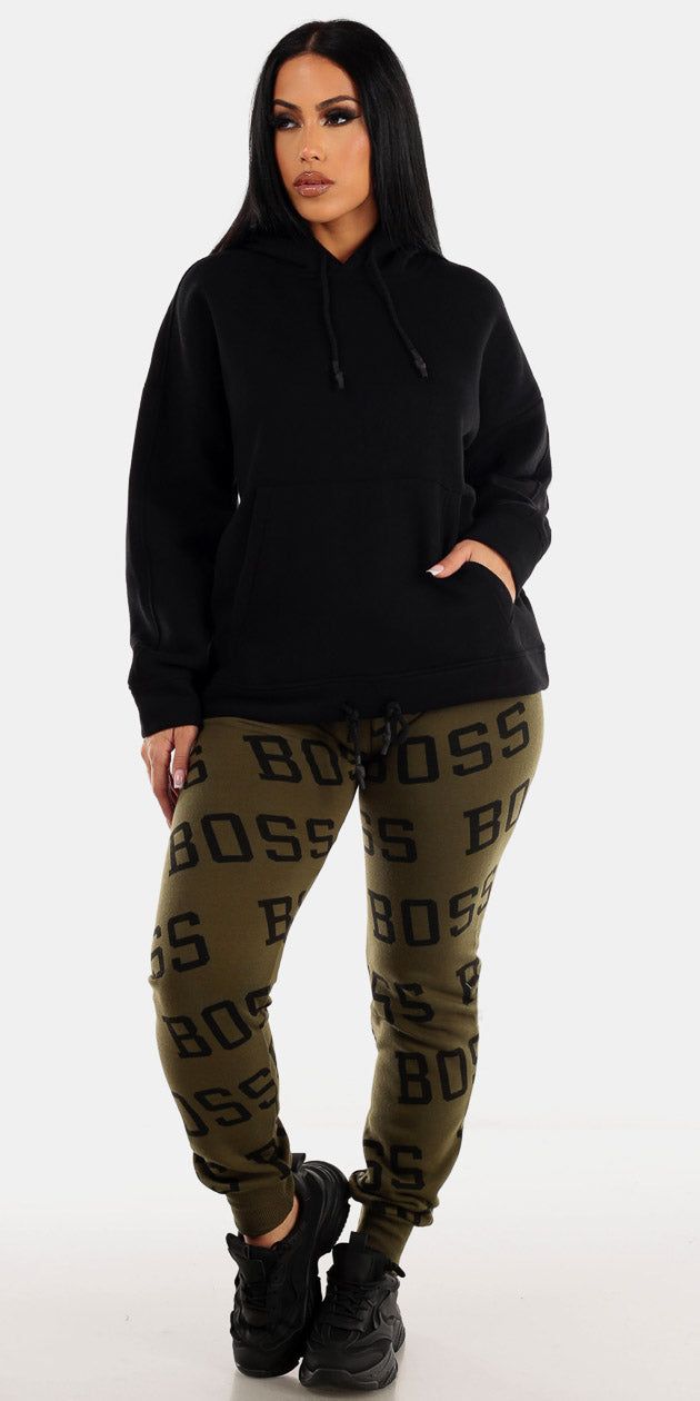 Olive Printed Jogger Set sold by Moda