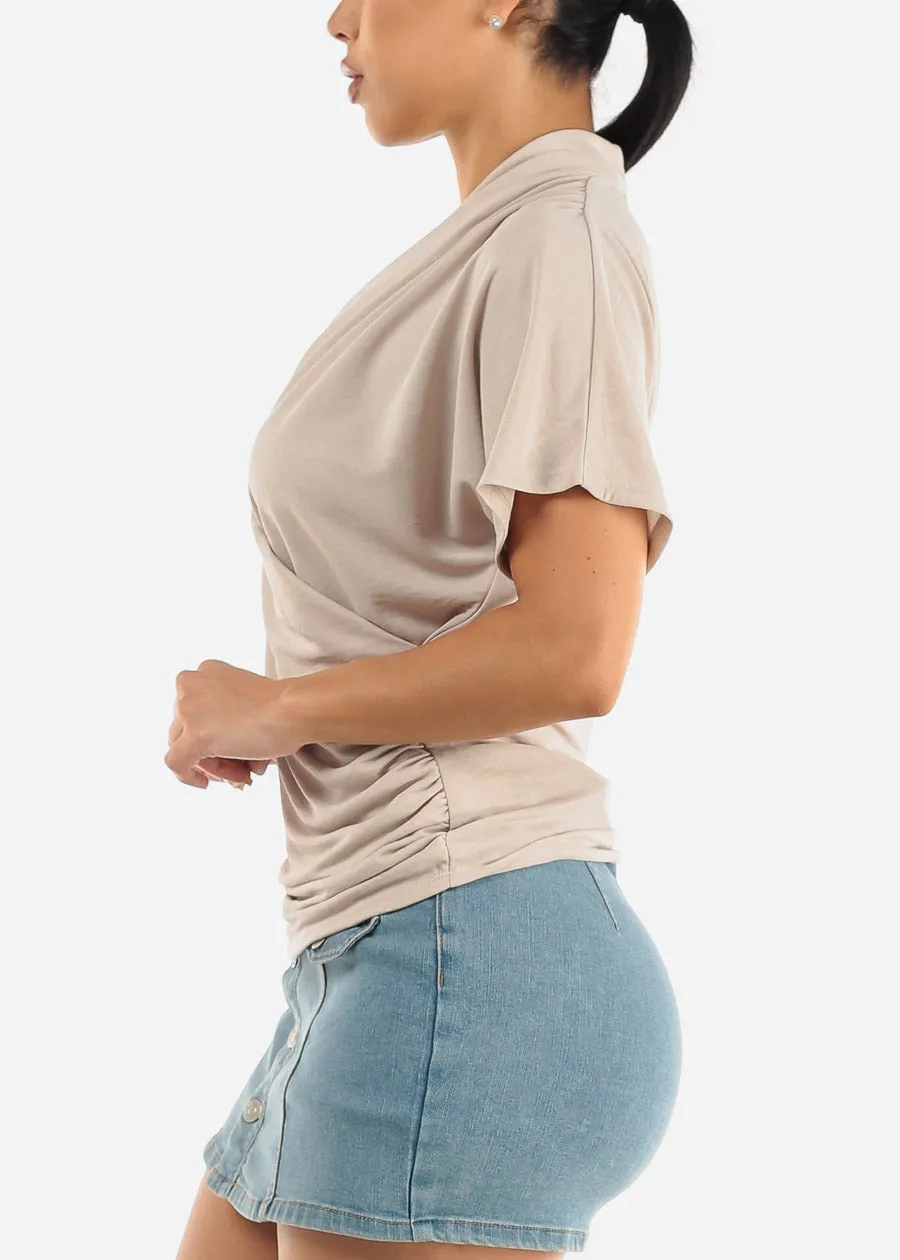 Short Dolman Sleeve Surplice Blouse Oyster sold by Moda product image thumbnail 3