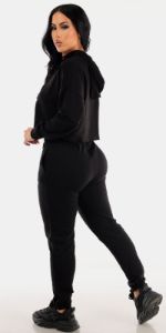 Black Jogger Pants Hoodie Combo sold by Moda