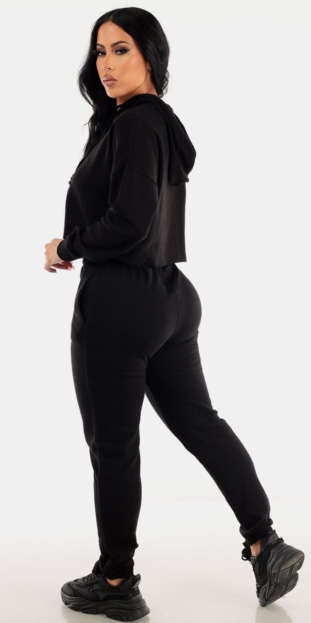 Black Jogger Pants Hoodie Combo sold by Moda product image thumbnail 2
