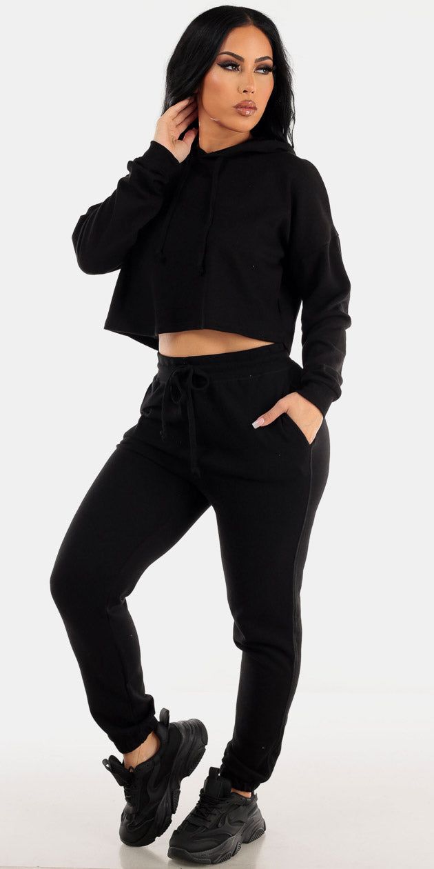 Black Jogger Pants Hoodie Combo sold by Moda