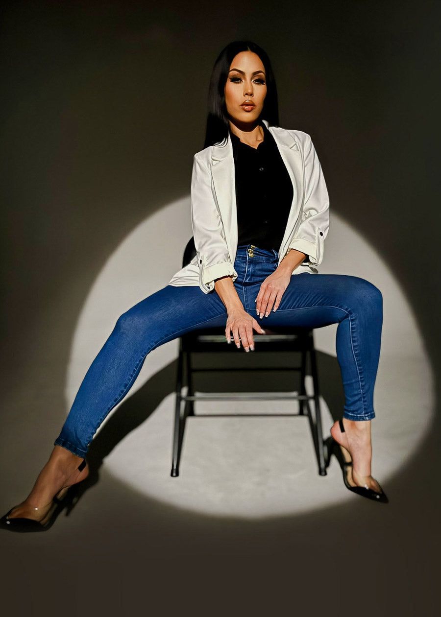 Black Long Sleeve Relaxed Fit Collared Blouse sold by Moda product image thumbnail 2