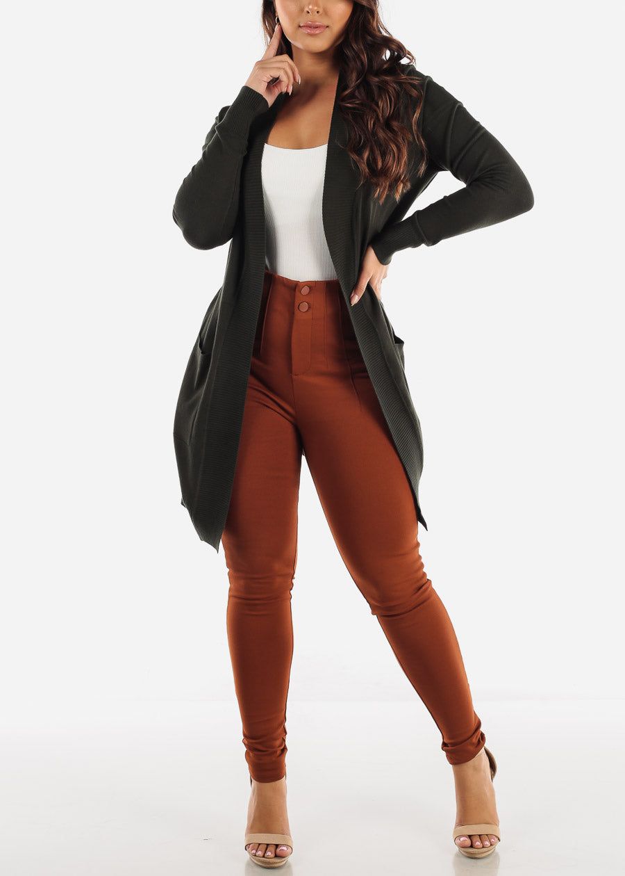 High Waisted Brown Skinny Pants sold by Moda product image thumbnail 2