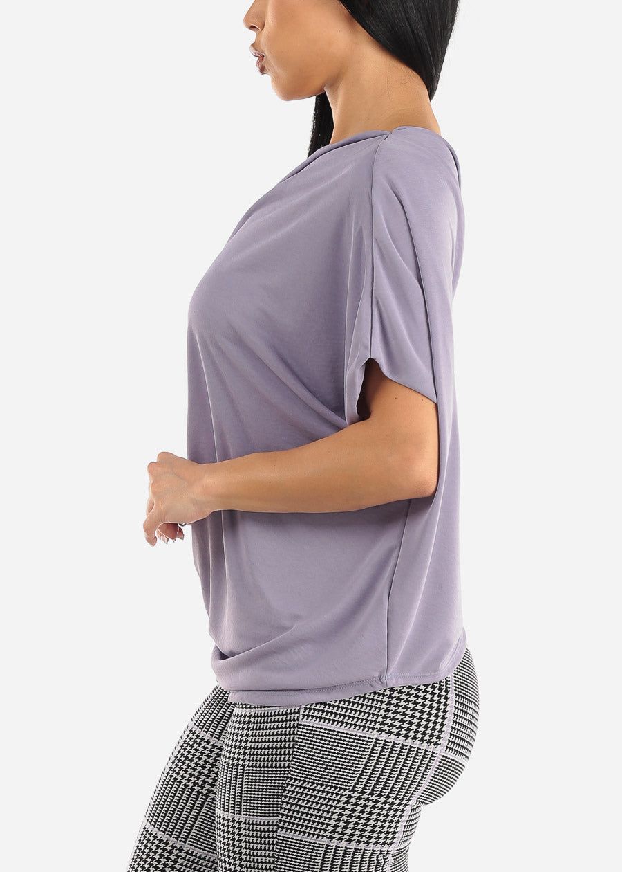One Shoulder Pleat Detail Lavender Blouse sold by Moda product image thumbnail 4