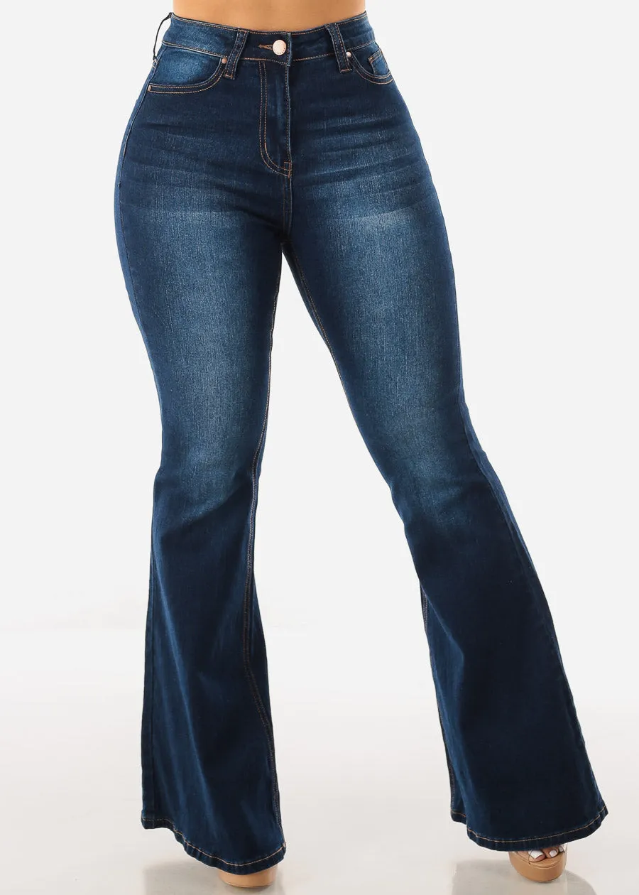 High Waist Butt Lifting Flared Bootcut Jeans Dark Wash sold by Moda product image thumbnail 3