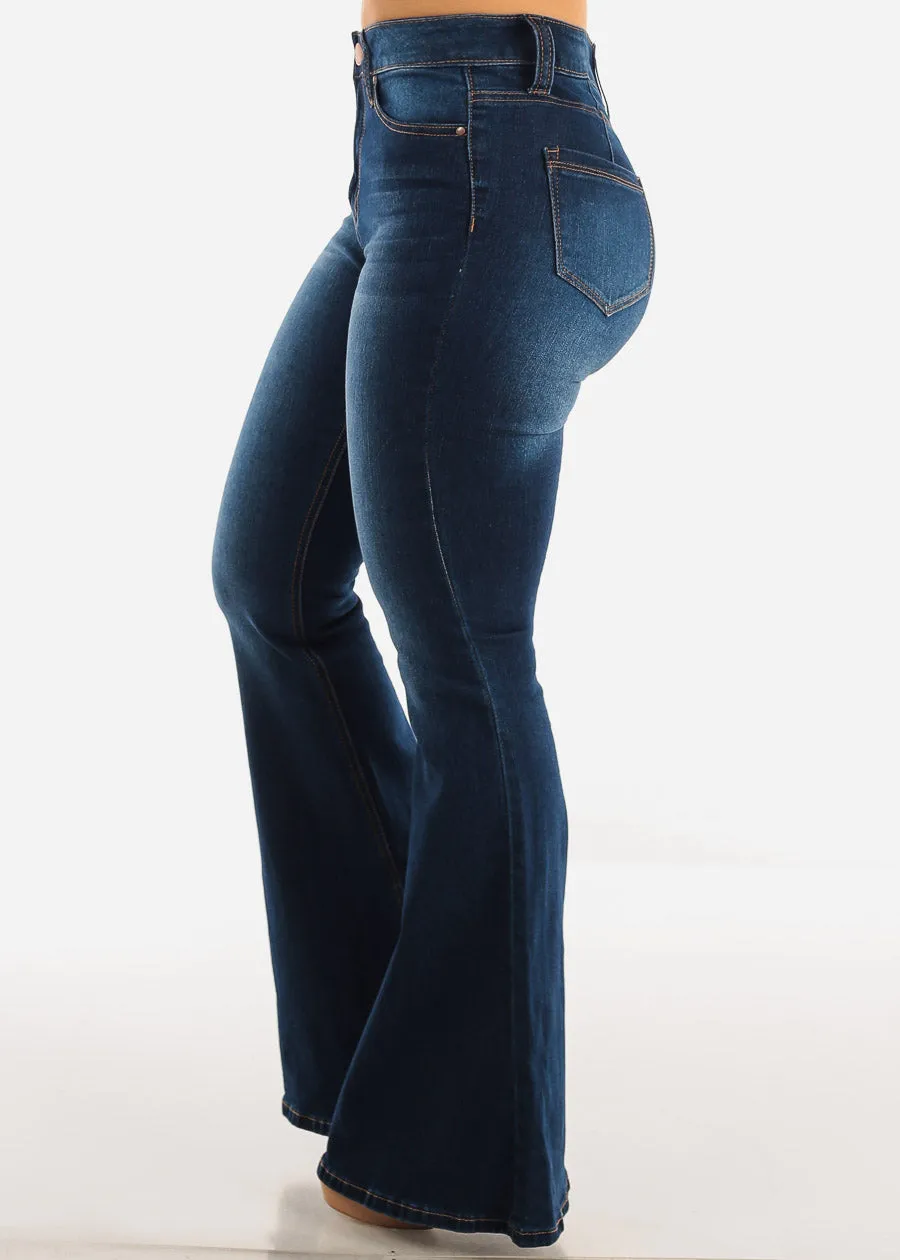 High Waist Butt Lifting Flared Bootcut Jeans Dark Wash sold by Moda product image thumbnail 4