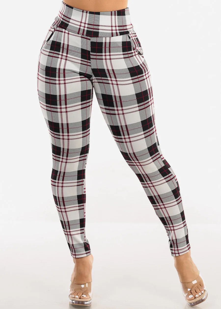 Butt Lifting High Waisted Plaid Skinny Pants sold by Moda product image thumbnail 3