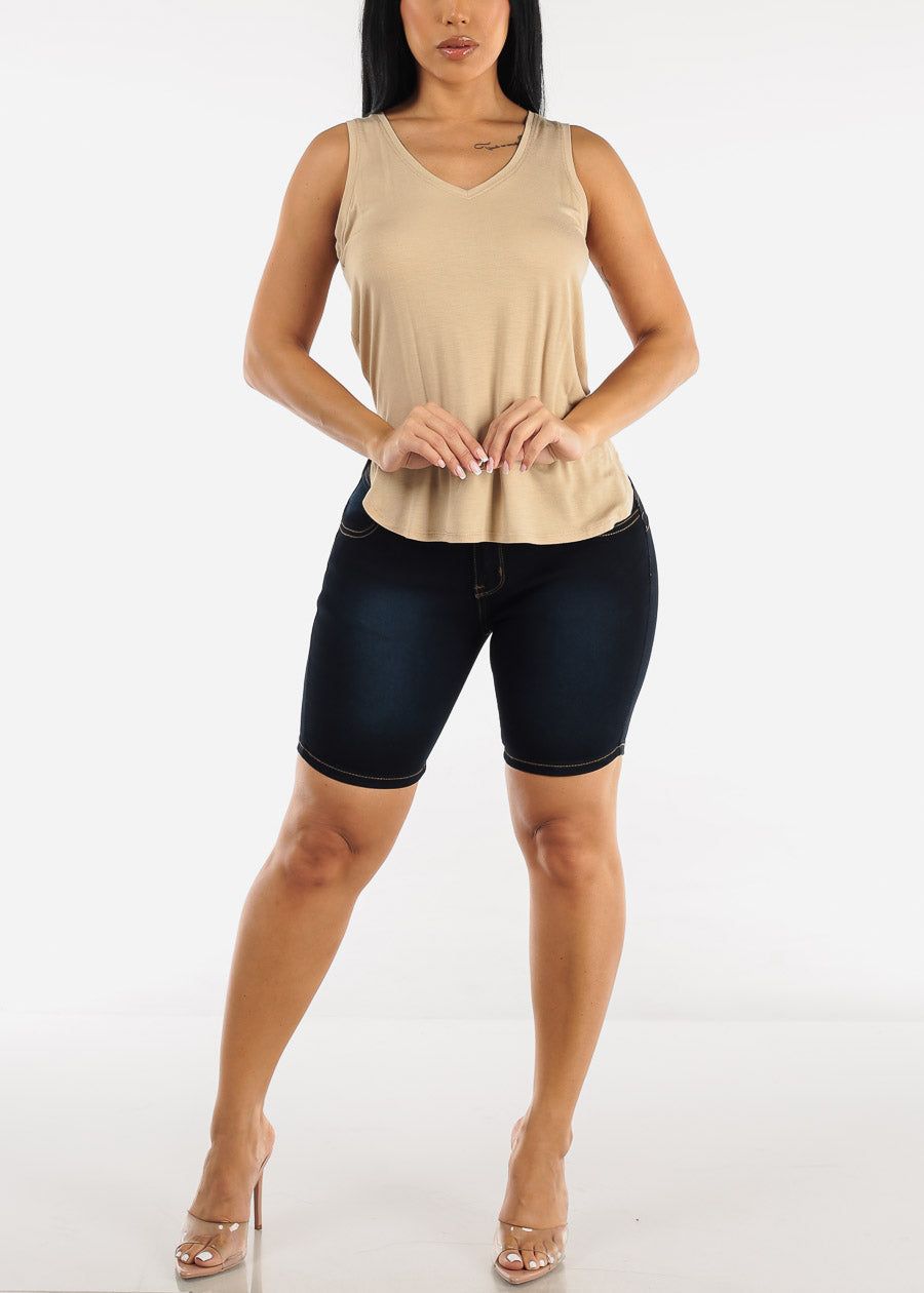 Sleeveless Vneck Tank Top Beige sold by Moda product image thumbnail 2