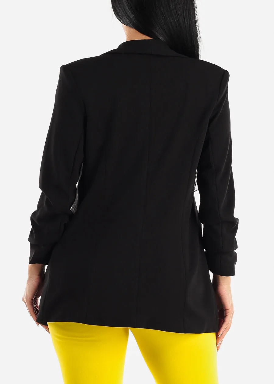 Black Quarter Sleeve Open Front Blazer sold by Moda product image thumbnail 4