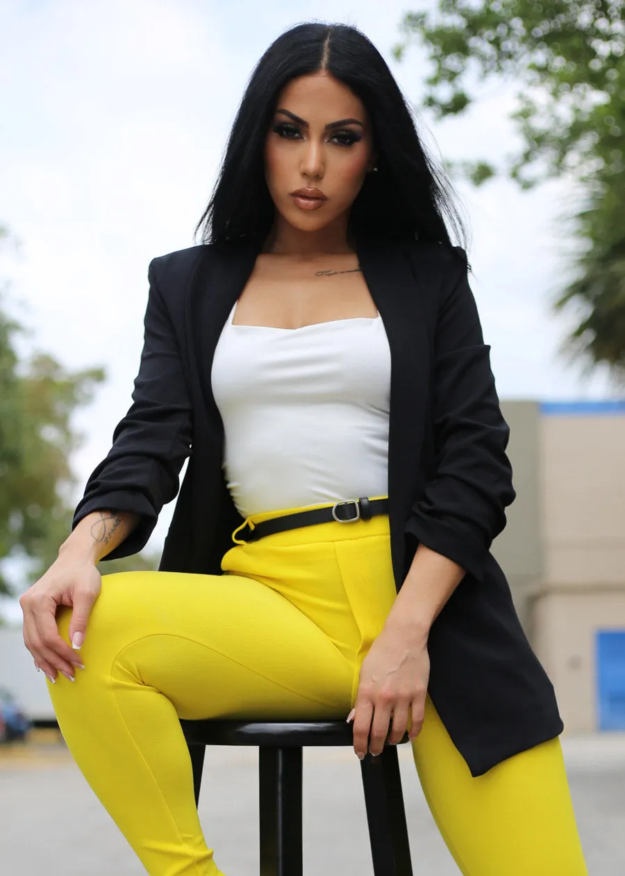 Black Quarter Sleeve Open Front Blazer sold by Moda product image thumbnail 5