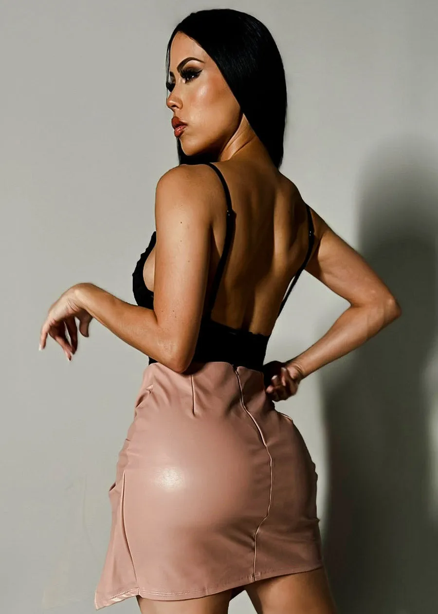 Black Shirred Backless Cami Bodysuit sold by Moda product image thumbnail 3