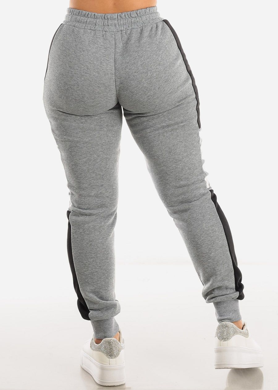 Fleece High Waist Jogger Sweatpants Grey "Love" sold by Moda product image thumbnail 4