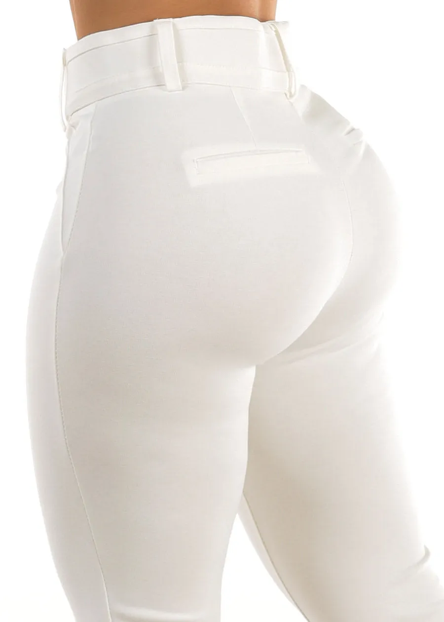 Butt Lifting High Waist White Dressy Bootcut Pants sold by Moda product image thumbnail 5