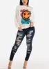 Distressed Mid Rise Stretchy Dark Skinny Jeans sold by Moda
