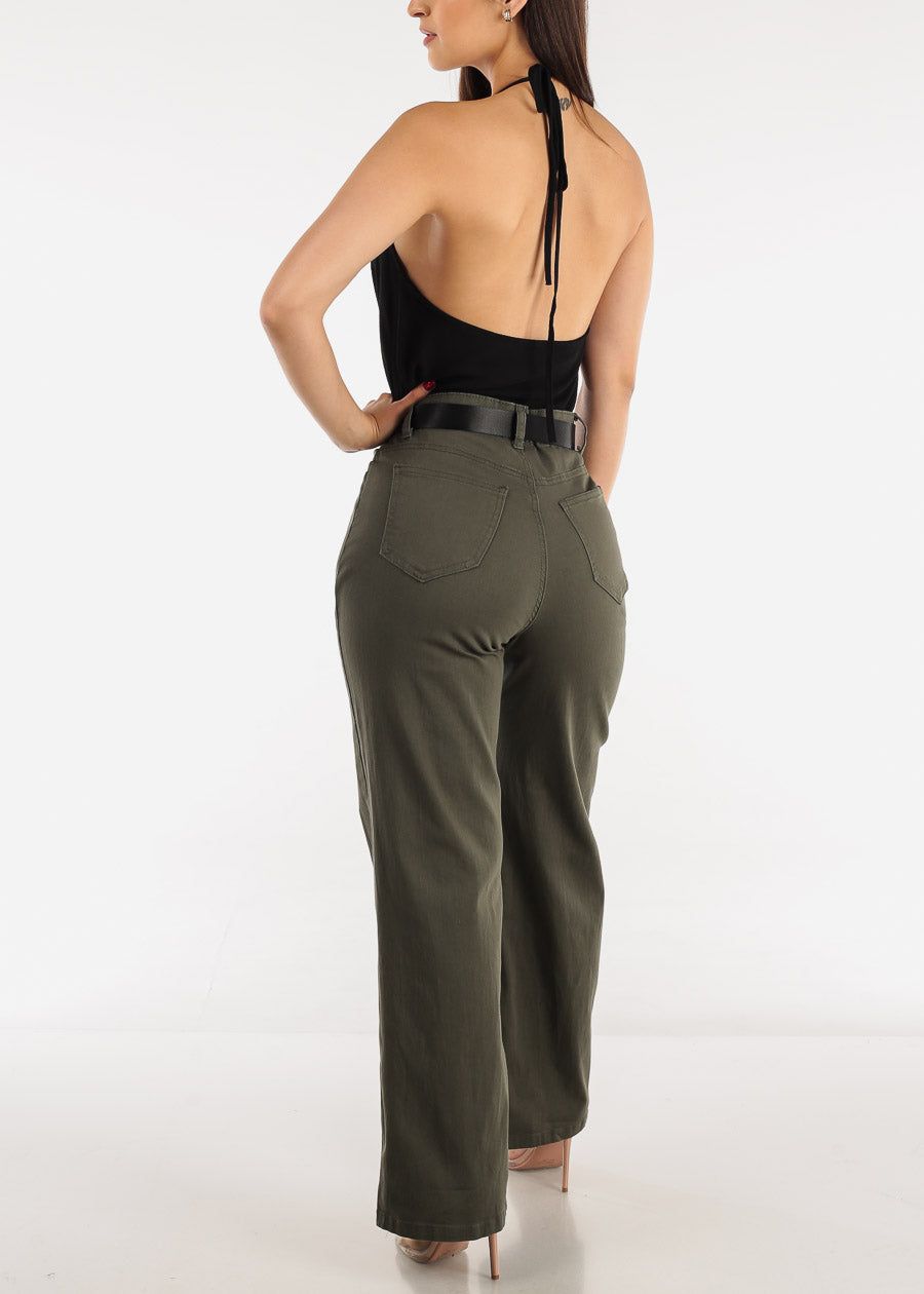 Black Wrap Front Halter Thong Bodysuit sold by Moda product image thumbnail 5