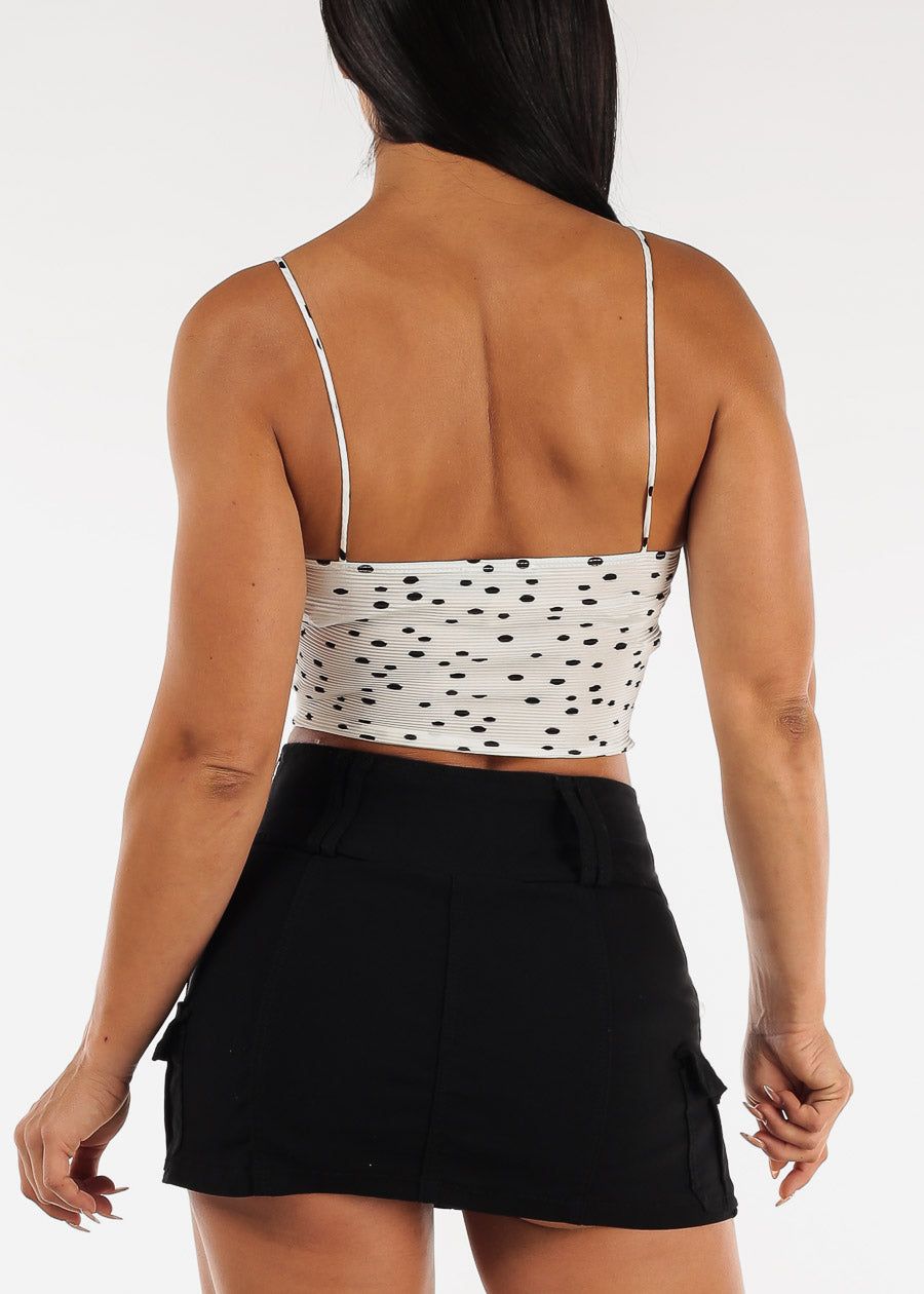 White Sleeveless Polka Dot Bandana Crop Top sold by Moda product image thumbnail 4