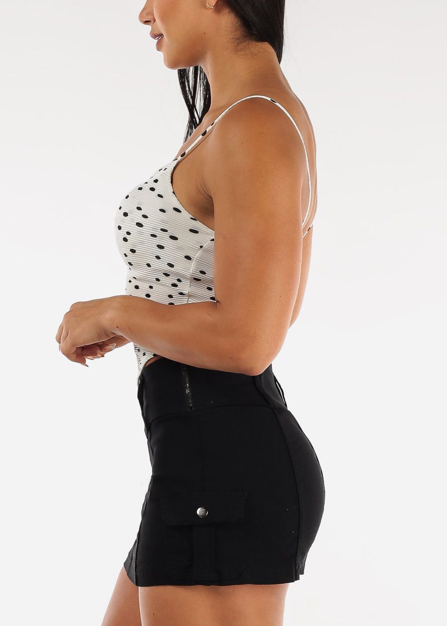 White Sleeveless Polka Dot Bandana Crop Top sold by Moda product image thumbnail 3