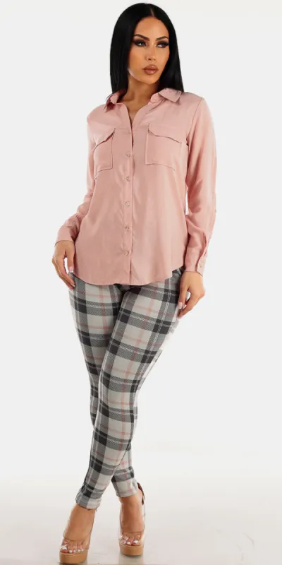 Pink Shirt Levantacola Plaid Outfit sold by Moda