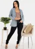 Long Sleeve Light Denim Blazer w Pockets sold by Moda
