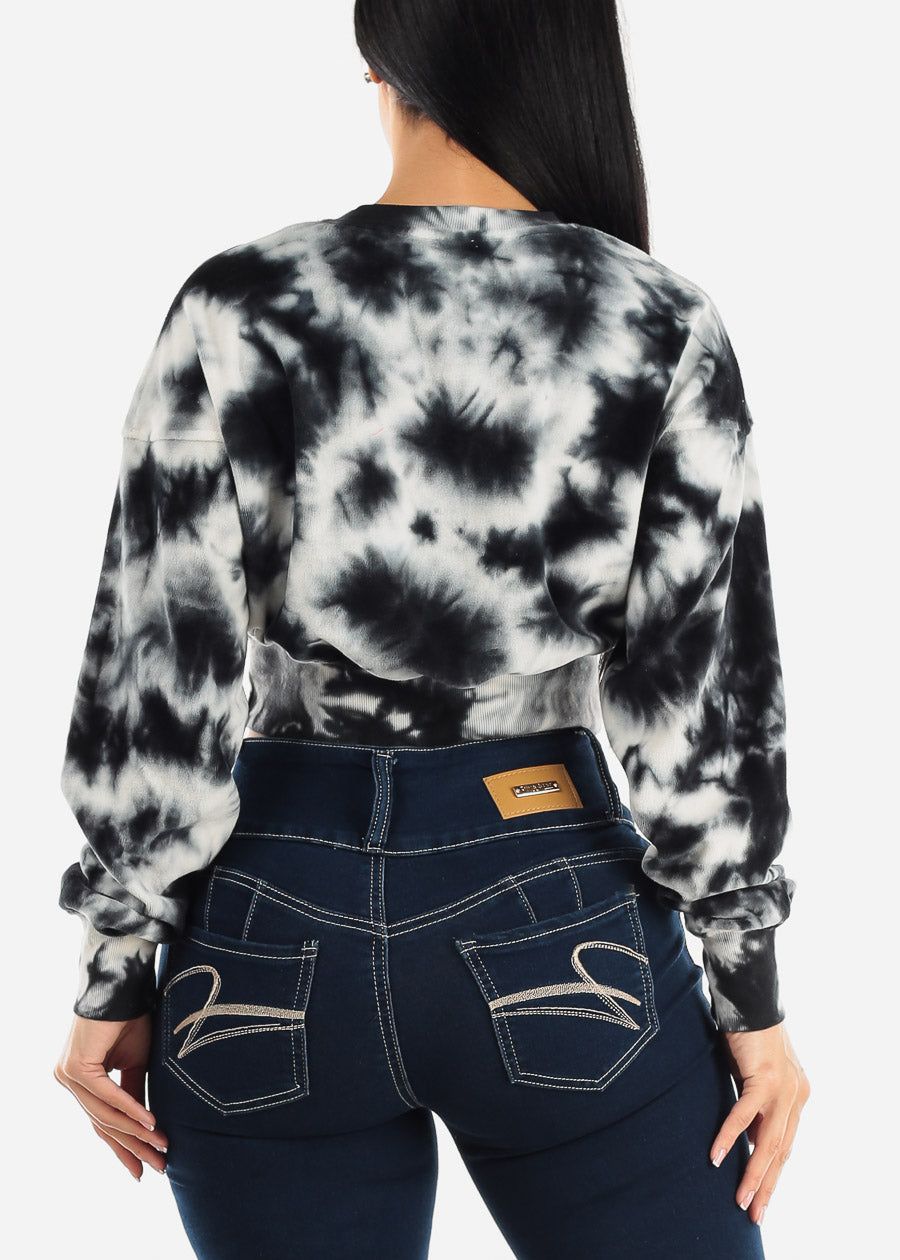 Tie Dye Long Sleeve Cropped Pullover Sweatshirt sold by Moda product image thumbnail 4