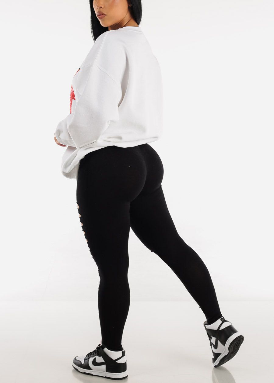 Mid Rise Black Cut Out Leggings sold by Moda product image thumbnail 5