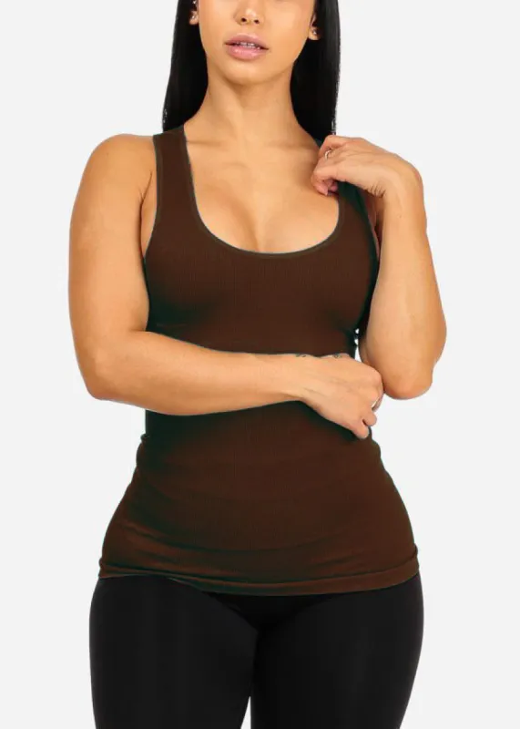 One Size Racerback Seamless Top (Brown) sold by Moda