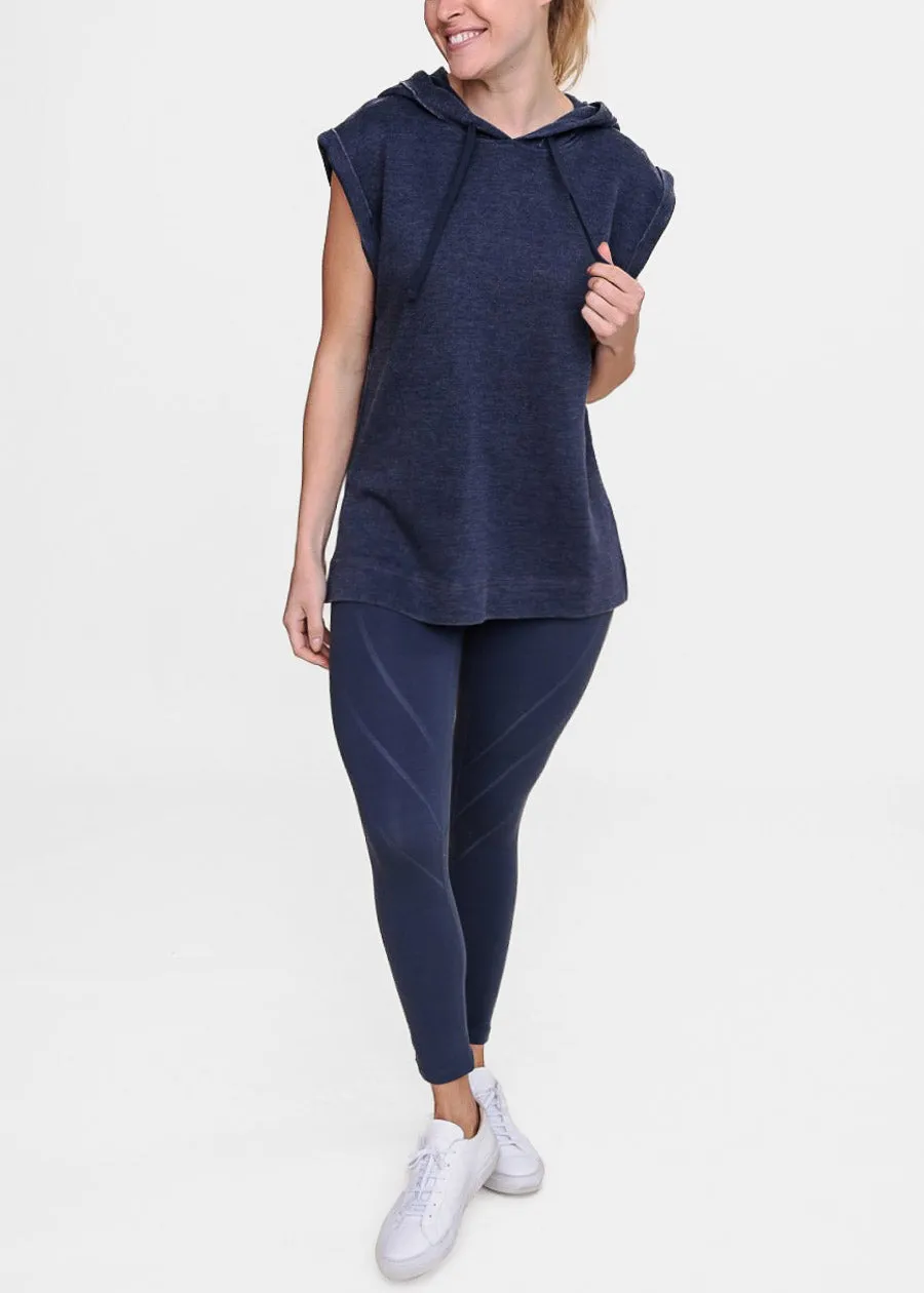 High Waisted Activewear Leggings Navy w Seam Detail sold by Moda product image thumbnail 3
