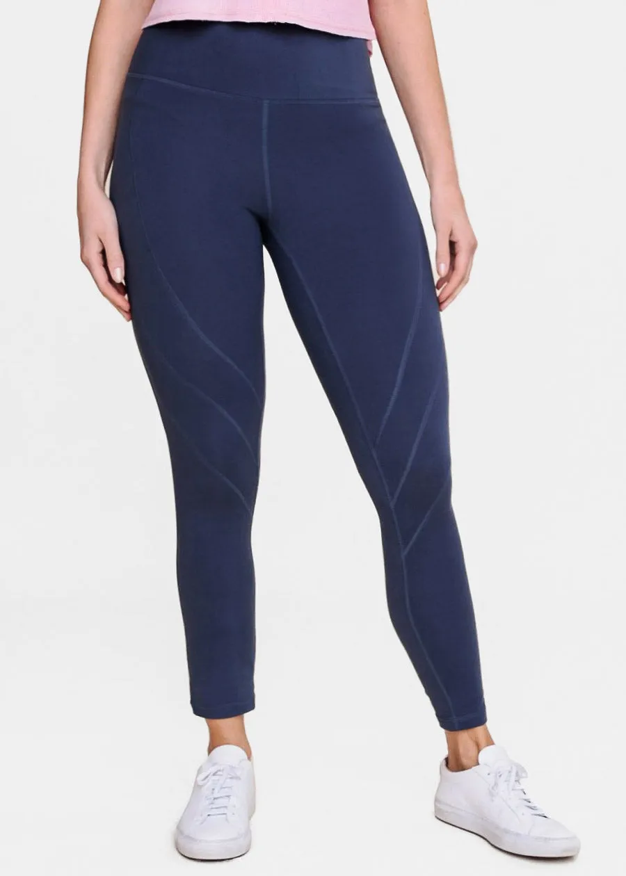 High Waisted Activewear Leggings Navy w Seam Detail sold by Moda product image thumbnail 2