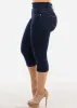 High Waisted Butt Lifting Dark Denim Capris sold by Moda