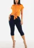 High Waisted Butt Lifting Dark Denim Capris sold by Moda