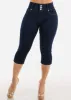 High Waisted Butt Lifting Dark Denim Capris sold by Moda