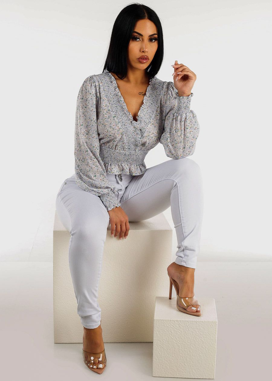 White Butt Lift High Waisted Skinny Jeans sold by Moda product image thumbnail 2