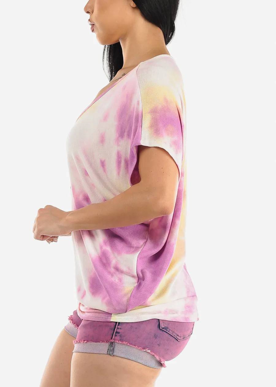 Tie Dye Short Dolman Sleeve Hacci Top sold by Moda product image thumbnail 3